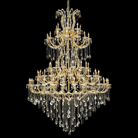 Elegant Lighting 2800G72G-GT/RC Crystal Maria Theresa Large Chandelier - Golden Teak (Smoky)