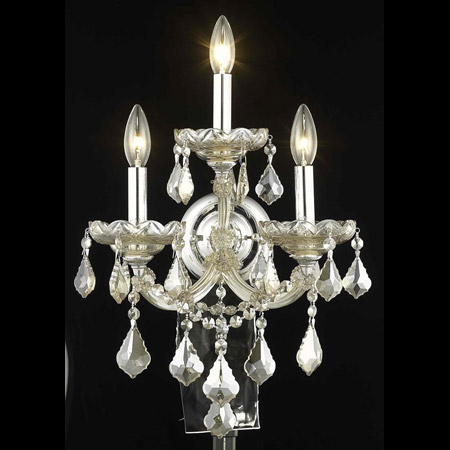 Elegant Lighting 2800W3GT-GT/RC Crystal Maria Theresa Wall Sconce - Golden Teak (Smoky)