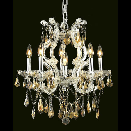 Elegant Lighting 2801D20C-GT/RC Crystal Maria Theresa Chandelier - Golden Teak (Smoky)