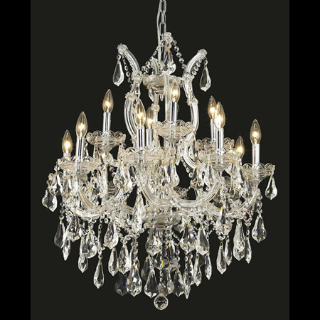 Elegant Lighting 2801D27C/RC Crystal Maria Theresa Chandelier - (Clear)