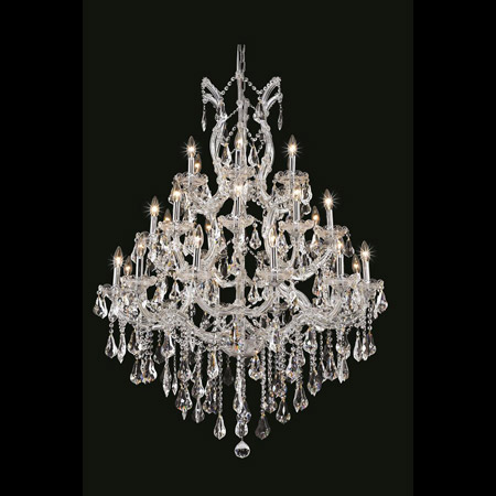 Elegant Lighting 2801D38C/RC Crystal Maria Theresa Chandelier - (Clear)