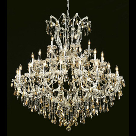 Elegant Lighting 2801G52C-GT/RC Crystal Maria Theresa Large Chandelier - Golden Teak (Smoky)