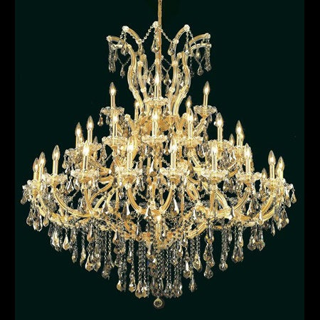 Elegant Lighting 2801G52G-GT/RC Crystal Maria Theresa Large Chandelier - Golden Teak (Smoky)