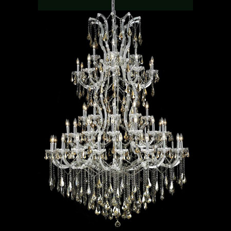Elegant Lighting 2801G54C-GT/RC Crystal Maria Theresa Large Chandelier - Golden Teak (Smoky)