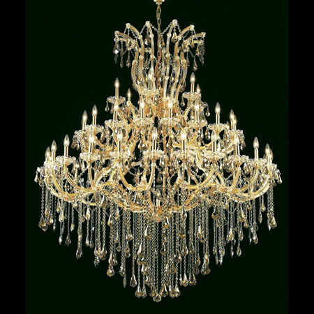 Elegant Lighting 2801G60G-GT/RC Crystal Maria Theresa Large Chandelier - Golden Teak (Smoky)