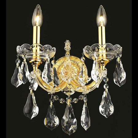 Elegant Lighting 2801W2G/RC Crystal Maria Theresa Wall Sconce - (Clear)