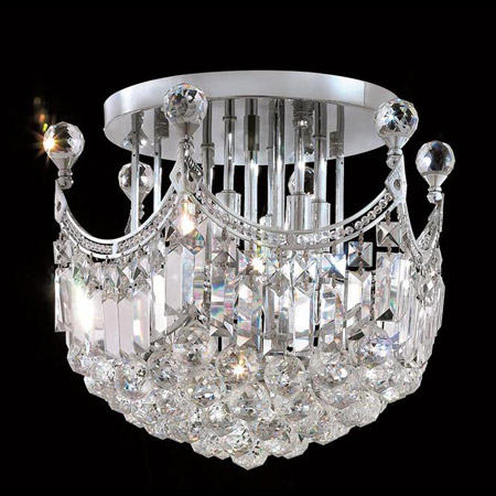 Elegant Lighting 8949F16C/EC Crystal Corona Semi Flush Mount Ceiling Light - (Clear)