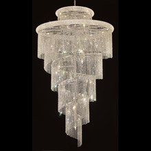 Elegant Lighting 1800SR48C/EC Crystal Spiral Tall Chandelier - (Clear)