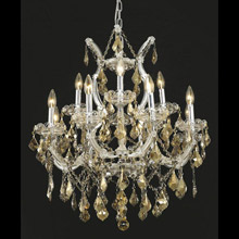 Elegant Lighting 2800D27C-GT/RC Crystal Maria Theresa Chandelier - Golden Teak (Smoky)