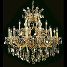 Elegant Lighting 2800D30G-GT/RC Crystal Maria Theresa Chandelier - Golden Teak (Smoky)