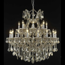 Elegant Lighting 2800D36GT-GT/RC Crystal Maria Theresa Chandelier - Golden Teak (Smoky)