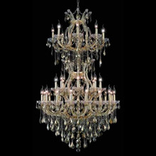 Elegant Lighting 2800D36SG-GT/RC Crystal Maria Theresa Chandelier - Golden Teak (Smoky)