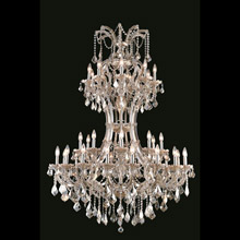 Elegant Lighting 2800D46GT-GT/RC Crystal Maria Theresa Chandelier - Golden Teak (Smoky)