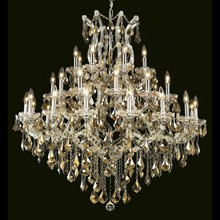 Elegant Lighting 2800G44C-GT/RC Crystal Maria Theresa Chandelier - Golden Teak (Smoky)