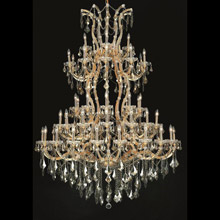 Elegant Lighting 2800G96G-GT/RC Crystal Maria Theresa Large Chandelier - Golden Teak (Smoky)
