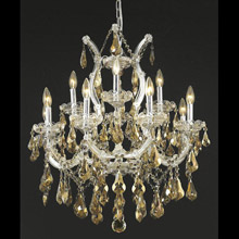 Elegant Lighting 2801D27C-GT/RC Crystal Maria Theresa Chandelier - Golden Teak (Smoky)