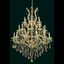 Elegant Lighting 2801D38G-GT/RC Crystal Maria Theresa Chandelier - Golden Teak (Smoky)