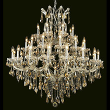 Elegant Lighting 2801G44C-GT/RC Crystal Maria Theresa Chandelier - Golden Teak (Smoky)
