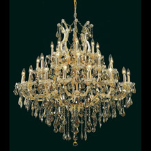 Elegant Lighting 2801G44G-GT/RC Crystal Maria Theresa Chandelier - Golden Teak (Smoky)