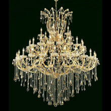 Elegant Lighting 2801G60G-GT/RC Crystal Maria Theresa Large Chandelier - Golden Teak (Smoky)