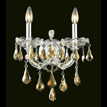 Elegant Lighting 2801W2C-GT/RC Crystal Maria Theresa Wall Sconce - Golden Teak (Smoky)