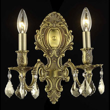 Elegant Lighting 9602W10FG-GT/RC Crystal Monarch Wall Sconce - Golden Teak (Smoky)