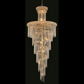 Crystal Spiral Tall Chandelier - Elegant Lighting 1800SR30G