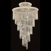 Crystal Spiral Tall Chandelier - Elegant Lighting 1800SR48C
