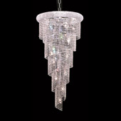 Crystal Spiral Tall Chandelier - Elegant Lighting 1801SR22C