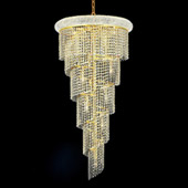 Crystal Spiral Tall Chandelier - Elegant Lighting 1801SR22G