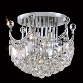 Crystal Corona Semi Flush Mount Ceiling Light - Elegant Lighting 8949F16C