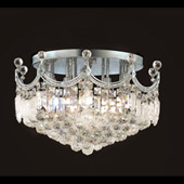 Crystal Corona Semi Flush Mount Ceiling Light - Elegant Lighting 8949F20C
