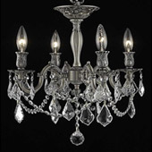 Crystal Rosalia Semi Flush Mount Ceiling Light - Elegant Lighting 9204F17PW
