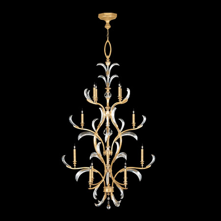 Fine Art Handcrafted Lighting 704040-3 Crystal Beveled Arcs 16 Light Tall Chandelier