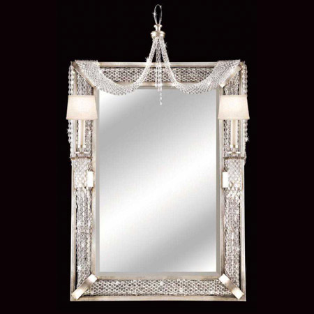 Fine Art Handcrafted Lighting 751255 Crystal Cascades Mirror With Lights
