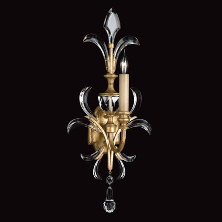 Fine Art Handcrafted Lighting 760450 Crystal Beveled Arcs Gold Wall Sconce