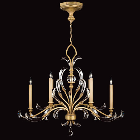 Fine Art Handcrafted Lighting 760540 Crystal Beveled Arcs Gold Oval Chandelier