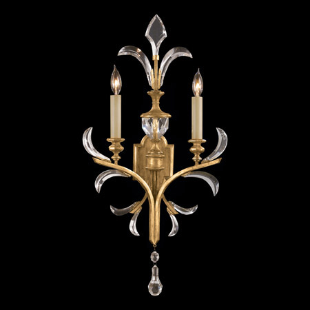 Fine Art Handcrafted Lighting 760750 Crystal Beveled Arcs Gold Wall Sconce