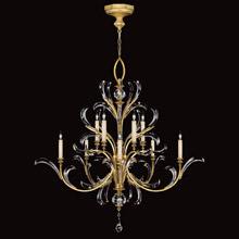 Fine Art Handcrafted Lighting 760640 Crystal Beveled Arcs Large Gold Chandelier