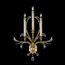 Fine Art Handcrafted Lighting 769650 Crystal Beveled Arcs Gold Wall Sconce