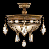 Crystal Encased Gems Clear Gems Semi-Flush Mount Ceiling Fixture - Fine Art Handcrafted Lighting 727240-3