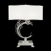 Crystal Crystal Laurel Right Facing Silver Table Lamp - Fine Art Handcrafted Lighting 758610-41