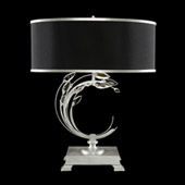 Crystal Crystal Laurel Right Facing Silver Table Lamp - Fine Art Handcrafted Lighting 758610-42