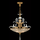 Crystal Beveled Arcs Gold Inverted Pendant - Fine Art Handcrafted Lighting 761740