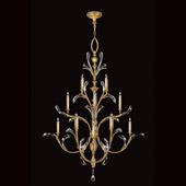 Crystal Beveled Arcs Gold Large Chandelier - Fine Art Handcrafted Lighting 767240