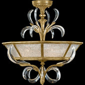 Crystal Beveled Arcs Gold Semi-Flush Mount Ceiling Fixture - Fine Art Handcrafted Lighting 767740