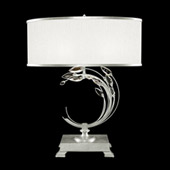 Crystal Crystal Laurel Left Facing Silver Table Lamp - Fine Art Handcrafted Lighting 771510-41