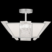 Transitional Crownstone Square Semi-Flush Mount Ceiling Light - Fine Art Handcrafted Lighting 891340-11