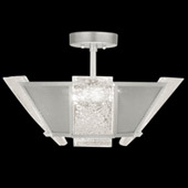 Transitional Crownstone Square Semi-Flush Mount Ceiling Light - Fine Art Handcrafted Lighting 891340-12