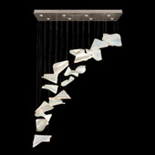 Contemporary Elevate Pages Rectangular Multi Pendant Fixture - Fine Art Handcrafted Lighting 894840-171